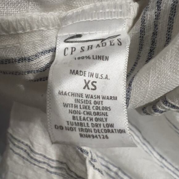 CP Shades Free People Linen Tunic Top XS Stripe White Stripe Lagenlook Boho - Picture 5 of 8